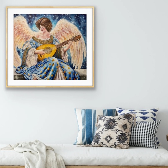 Angel Playing Lute Fine Art Print - Sonaria Callistra - Picture 3 of 6